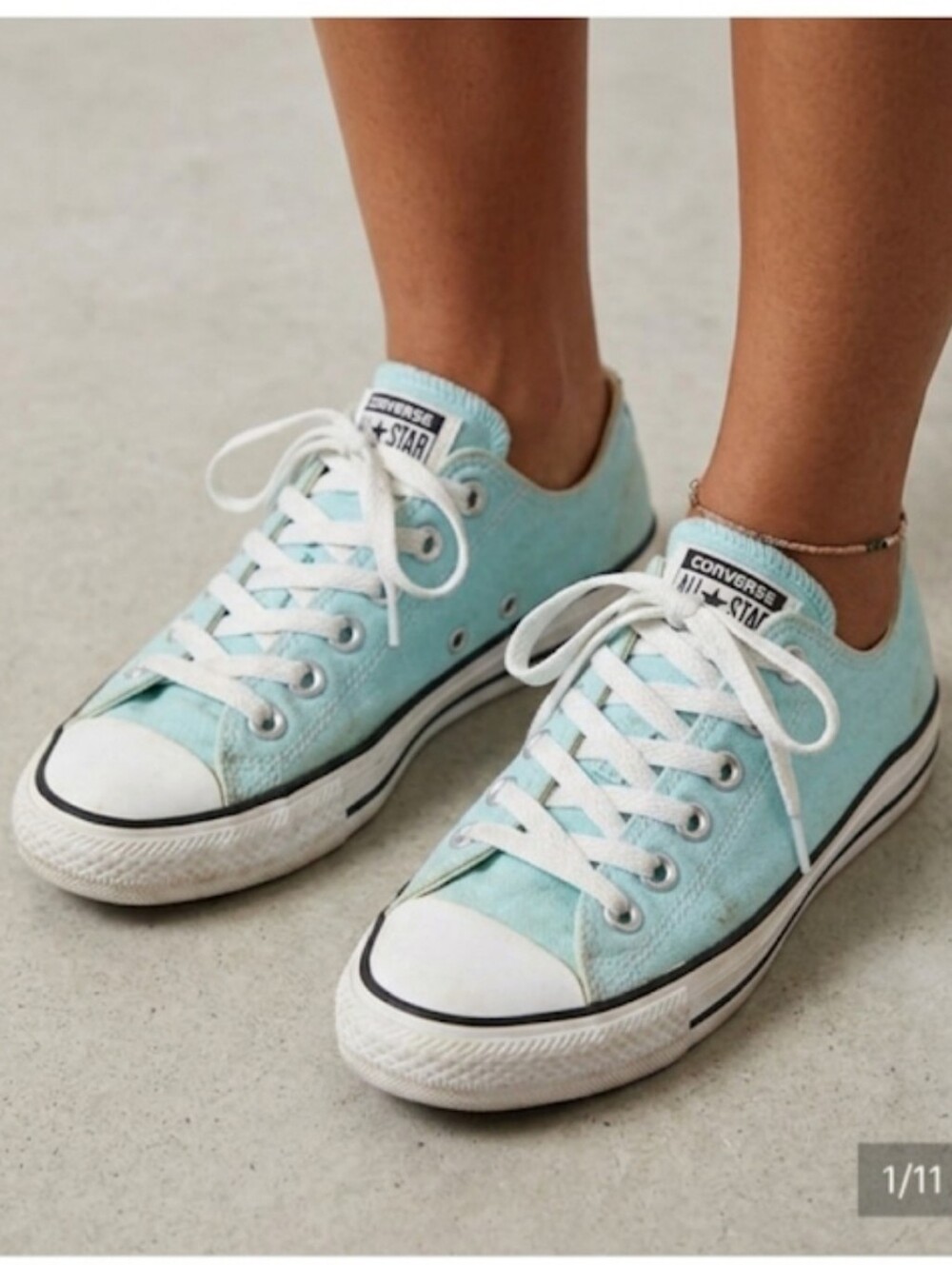 Converse All Star Chuck Taylor Low Top Canvas Sneakers Light Blue.  Unisex